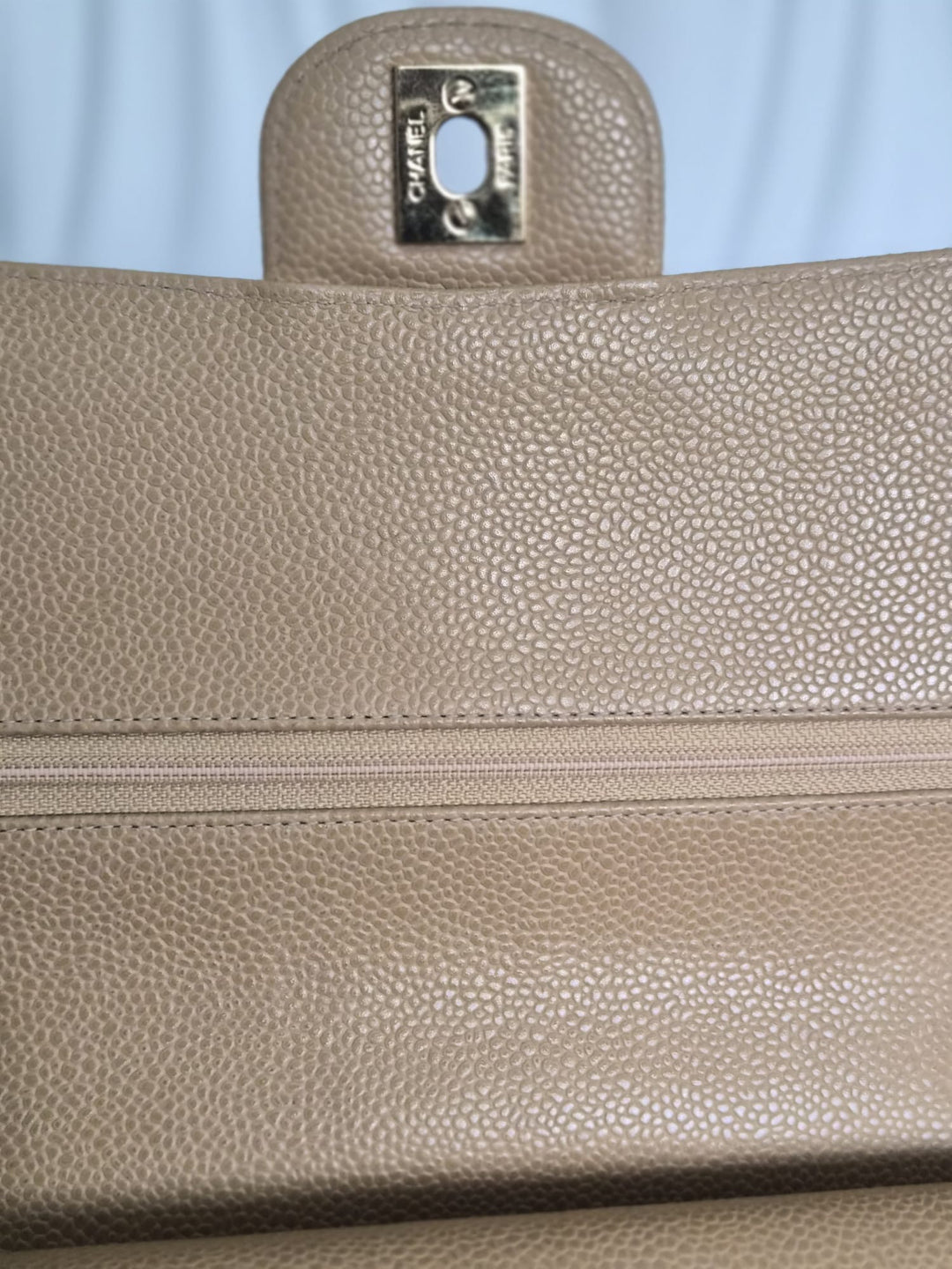 CHANEL Series 9 Vintage Dark Beige Caviar 24K GHW Medium Timeless Classic Double Flap Bag