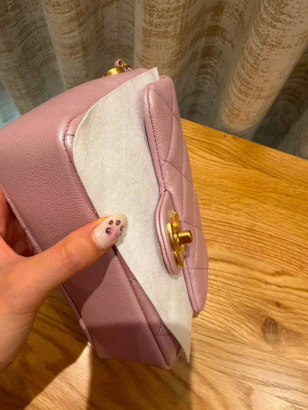 CHANEL 21K iridescent pink caviar aged GHW Adjustable chain My Perfect Mini Flap Bag 2021