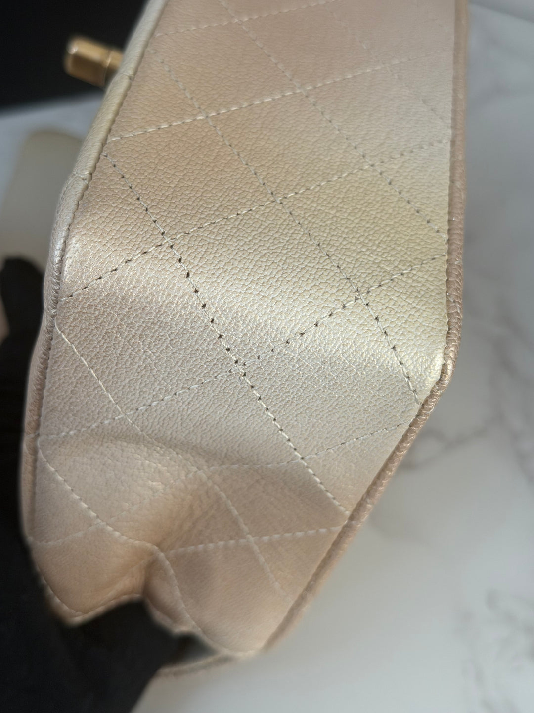 CHANEL 22P Gold Silver Ombré Goat skin Mini Rectangular Flap Bag with Aged GHW 2022