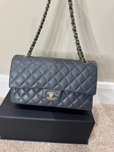 Load image into Gallery viewer, CHANEL 21B 2021 Dark Grey Caviar LGHW Medium ML Timeless Classic Double Flap Bag
