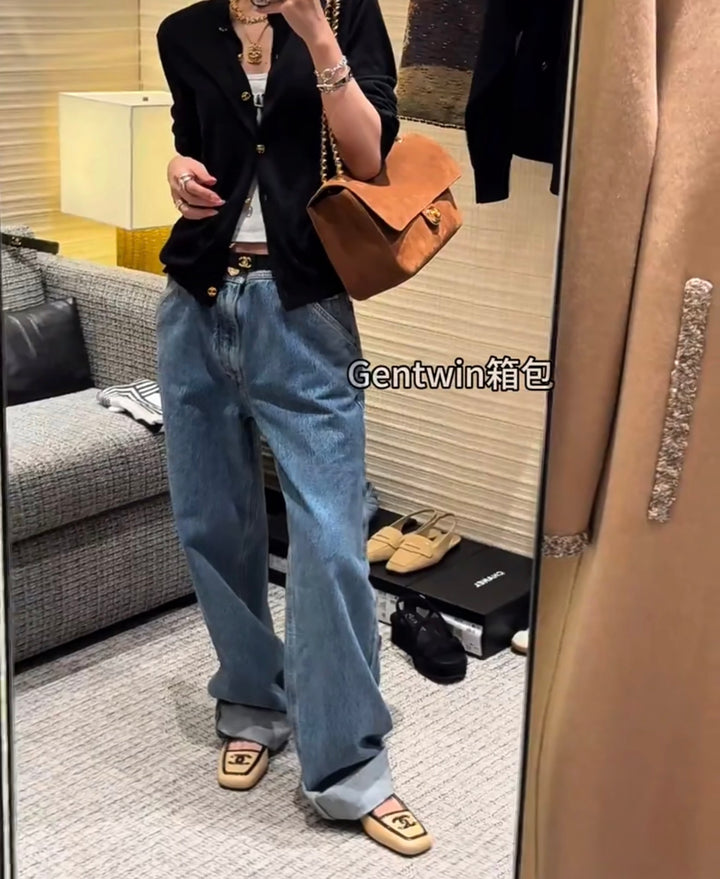 CHANEL 26A Métiers d’art Collection Camel Suede Leather LGHW Maxi 32 cms Flap Bag Matthieu Blazy 2026