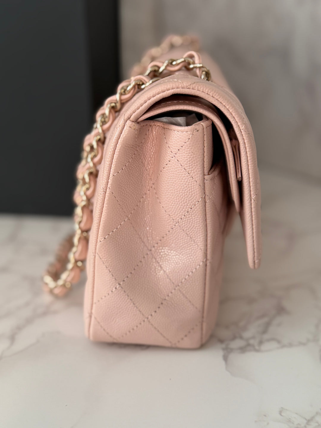 CHANEL 21C 2021 Rose Clair Caviar LGHW Medium ML 11.12 Timeless Classic Double Flap Bag