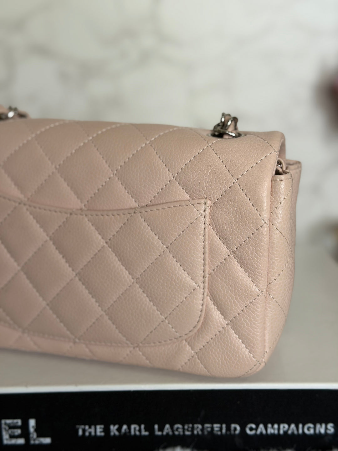 CHANEL series 18 Light Sakura Pink Caviar SHW Mini Rectangular Flap Bag 2014 14C collection