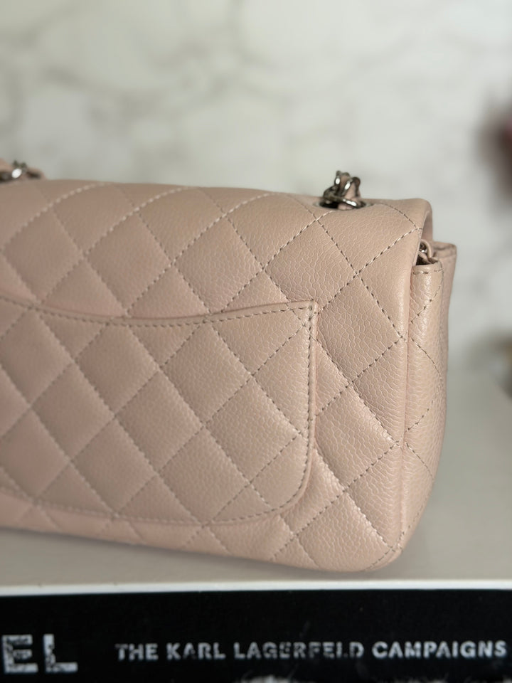 CHANEL series 18 Light Sakura Pink Caviar SHW Mini Rectangular Flap Bag 2014 14C collection