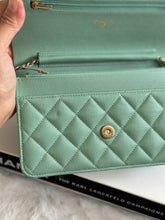 Load image into Gallery viewer, Chanel 23P Tiffany Green Caviar LGHW Classic Wallet on Chain (WOC)
