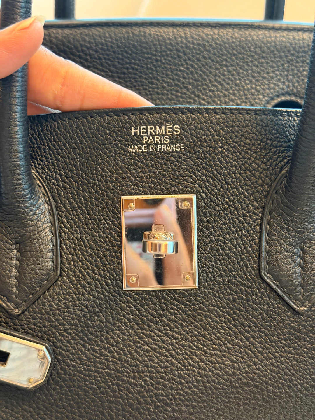 HERMÈS Black Noir Togo Leather PHW Birkin 35 Stamp M in Sq