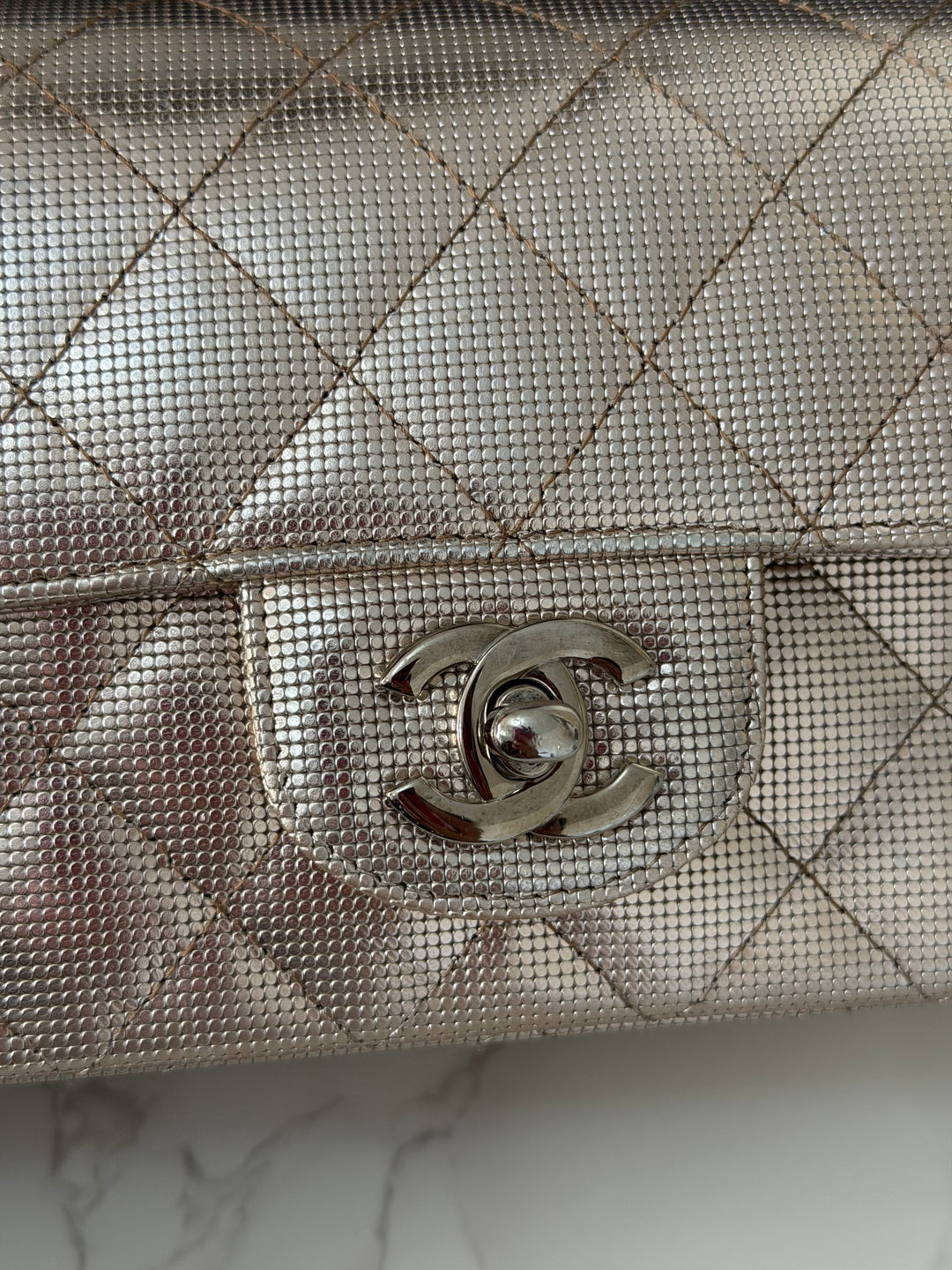 CHANEL series 21 16C 2016 Pixel Pinky Gold Calf Skin SHW Mini Rectangular Flap Bag