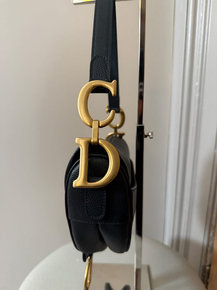 DIOR Saddle Flap Bag GHW Size Medium with Guitar Strap 2020