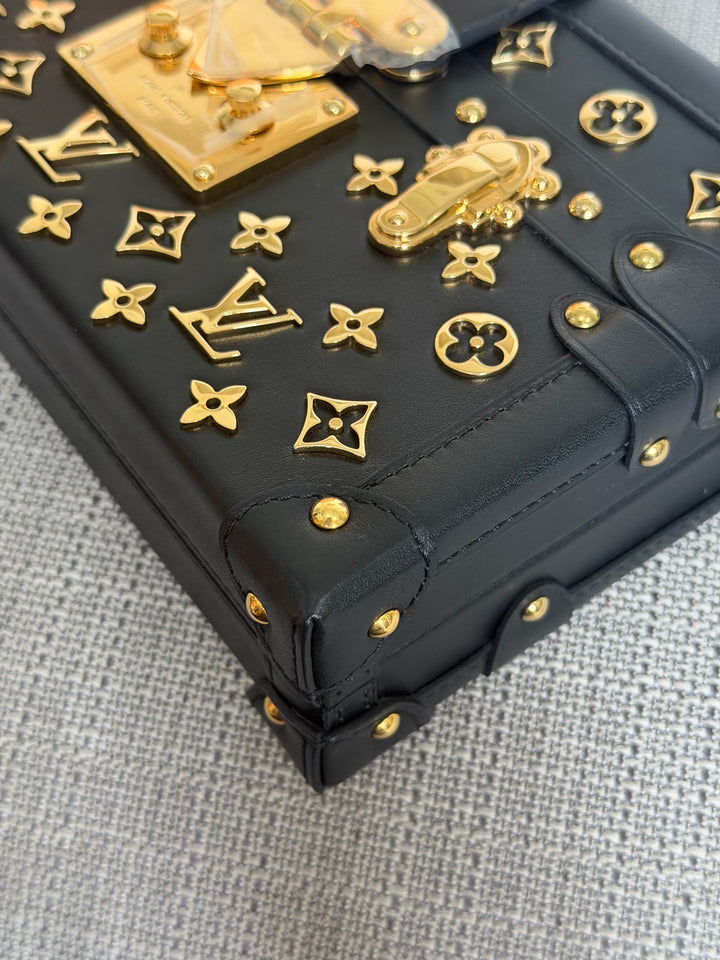 LOUIS VUITTON LV Petite Malle in Metal Black and Gold