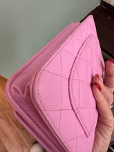 Load image into Gallery viewer, Chanel 23P Pink Caviar Mauve undertone Classic Wallet on chain (WOC) with champagne GHW
