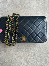 Load image into Gallery viewer, CHANEL series 1 Black Lambskin 24k GHW Full Flap Bag
