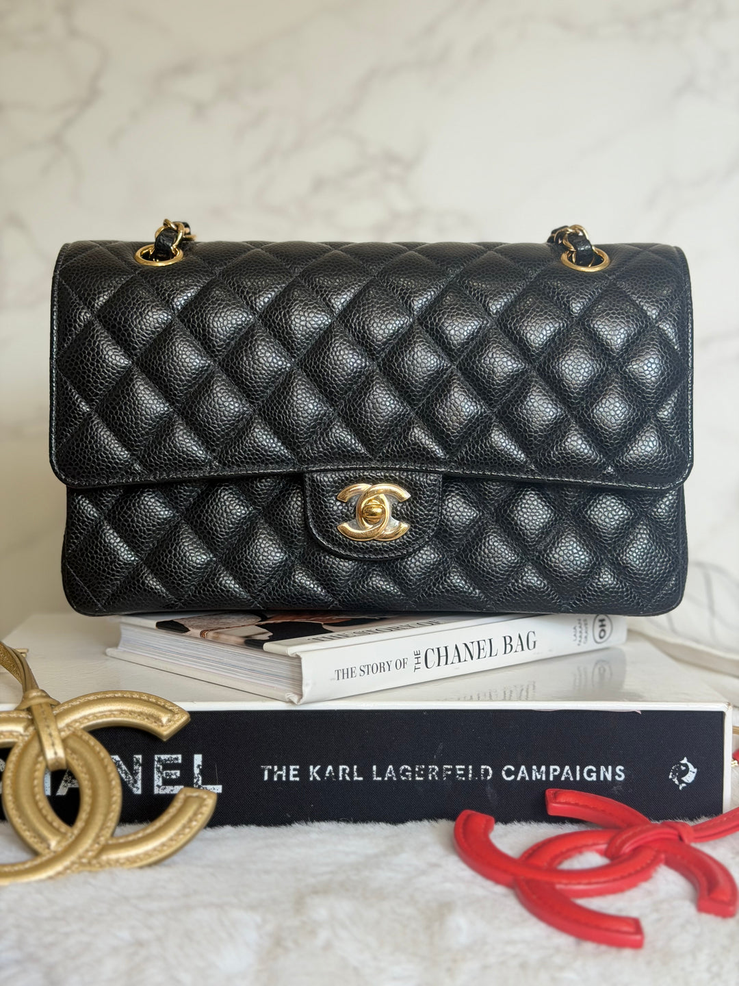 CHANEL series 29 Black Caviar GHW Medium ML Timeless Classic Double Flap Bag 2020