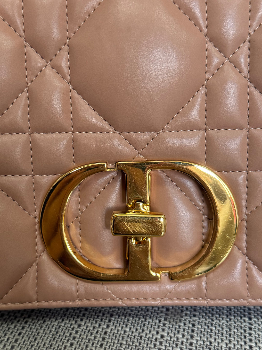 Dior Caro Flap Bag in Rose De Ven Calfskin GHW Medium 25 cms