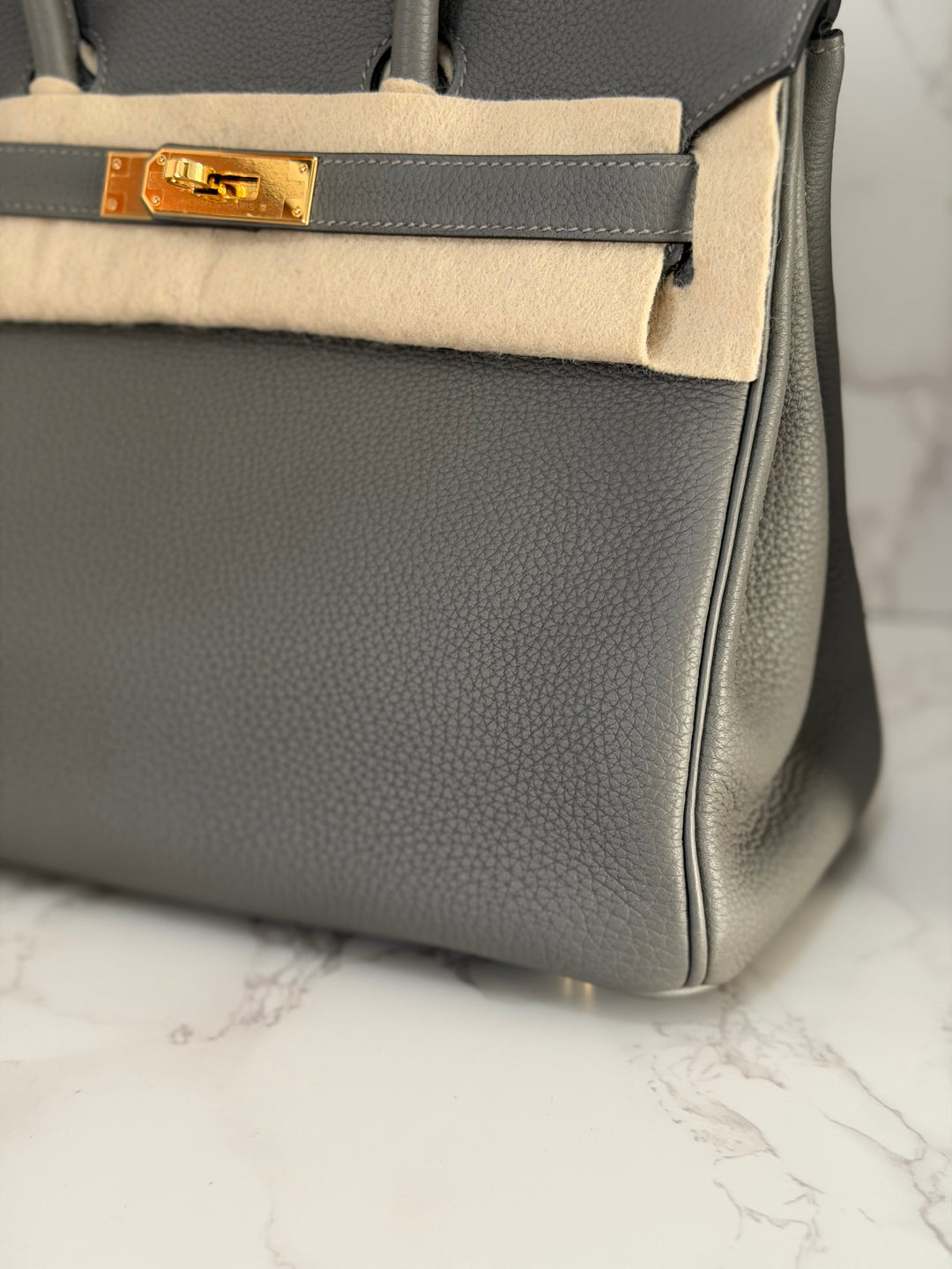 Hermes Birkin 30 Gris Meyer Togo Leather GHW Stamp U 2022