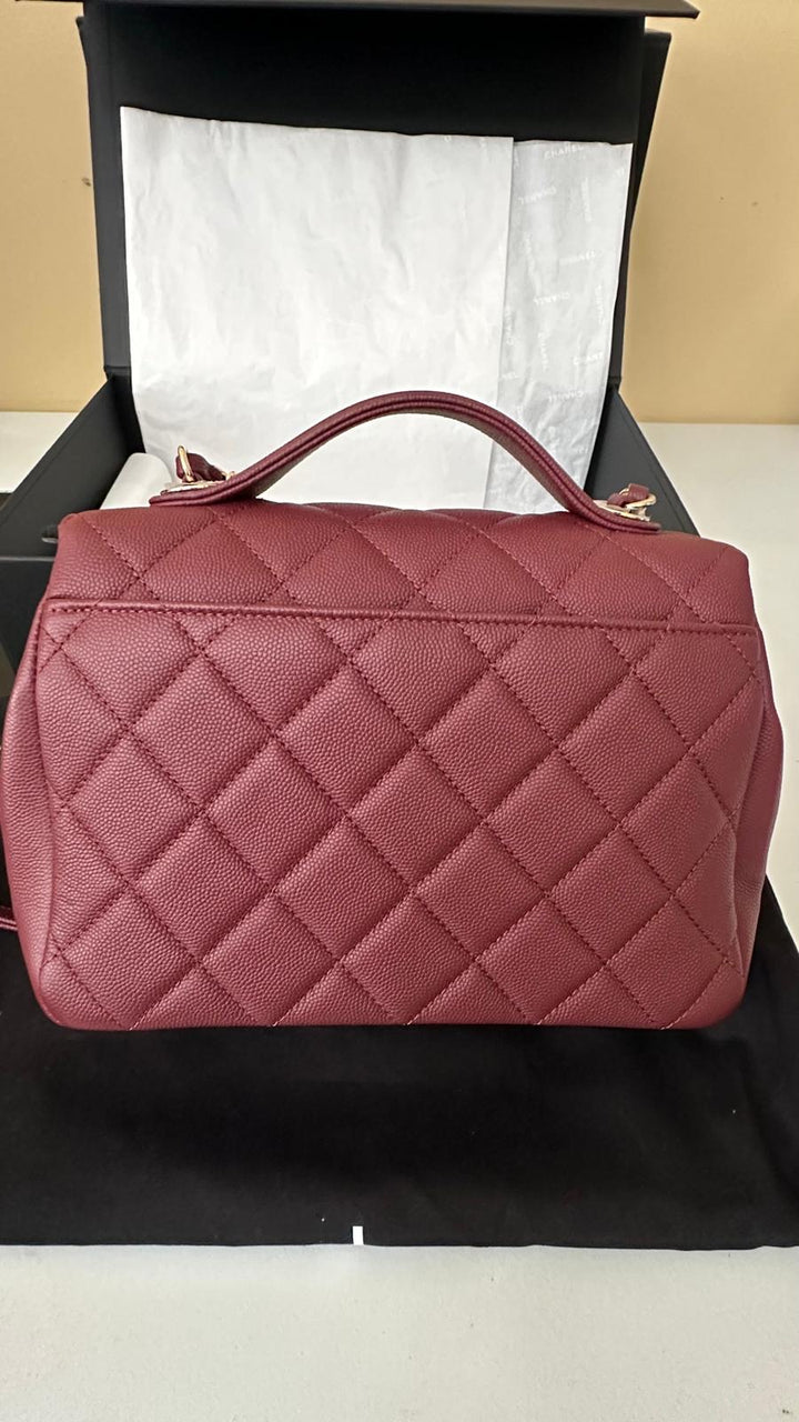 CHANEL series 30 Burgundy Caviar LGHW Medium Business Affinity Flap Bag with top handle 2020
