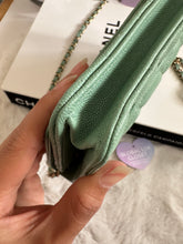 Load image into Gallery viewer, Chanel 23P Tiffany Green Caviar LGHW Classic Wallet on Chain (WOC)
