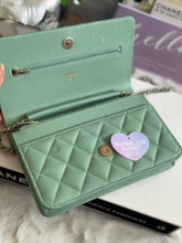 Load image into Gallery viewer, Chanel 23P Tiffany Green Caviar LGHW Classic Wallet on Chain (WOC)
