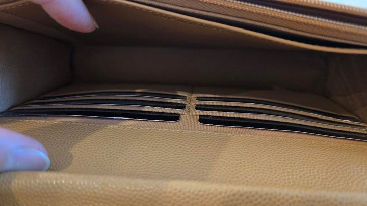 CHANEL 23P Caramel Dark Beige Caviar LGHW Classic Wallet On Chain (WOC)