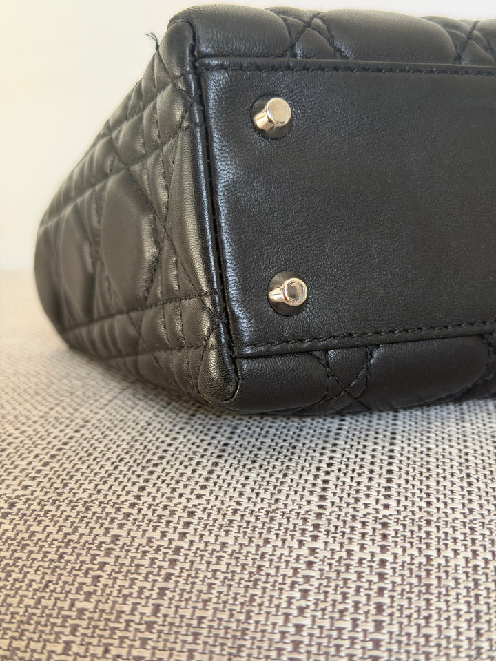 DIOR Lady Dior Mini Vintage Black Lambskin Silver hardware SHW 2006