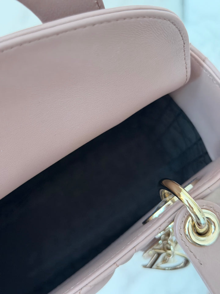 DIOR Lady Dior In Blush Lambskin LGHW size SMALL 2020
