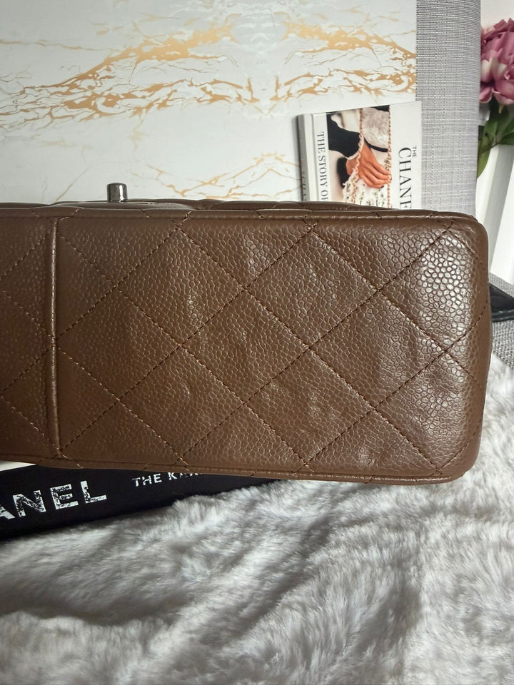 CHANEL series 15 Brown Caviar SHW Jumbo Classic Double Flap Bag 2011