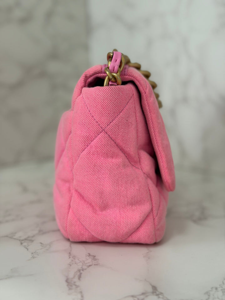 CHANEL 21S 2021 series 31 Pink Denim 19 size Small Flap Bag