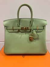 Load image into Gallery viewer, Hermes Birkin 25 Swift leather Vert criquet colour GHW stamp Y (2020)
