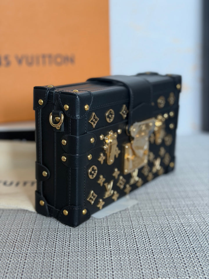 LOUIS VUITTON LV Petite Malle in Metal Black and Gold