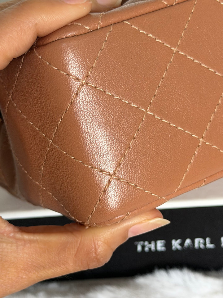 CHANEL 22S Caramel Brown NB356 Lambskin LGHW Mini Rectangular Flap Bag 2022