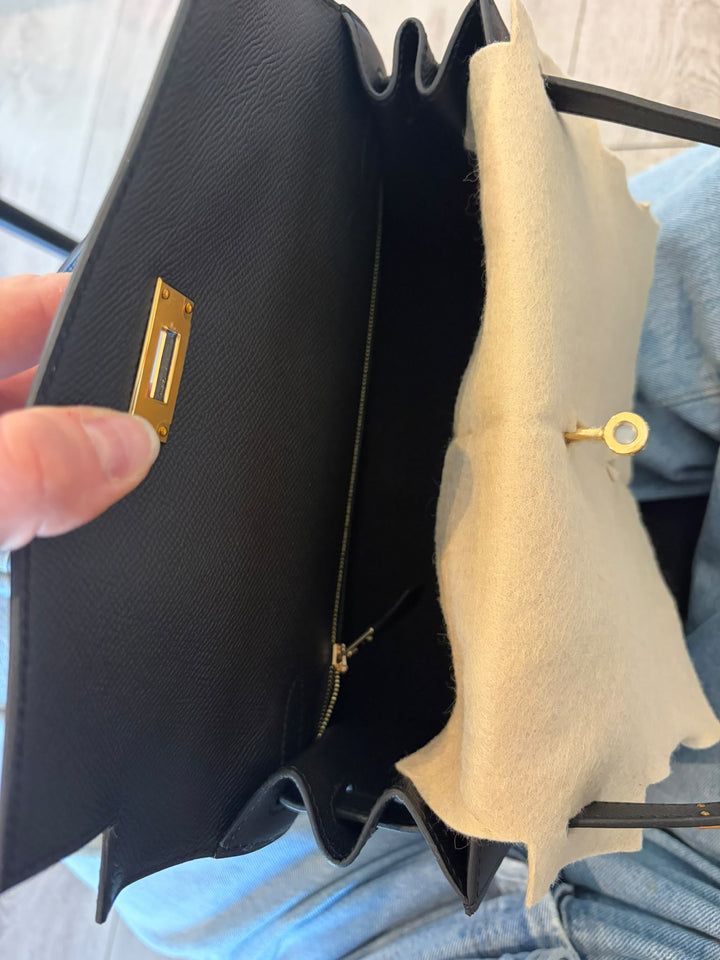WA/Email to Purchase only- HERMÈS Kelly 28 Black 89/Noir 89 Epsom Sellier GHW Stamp G 2026