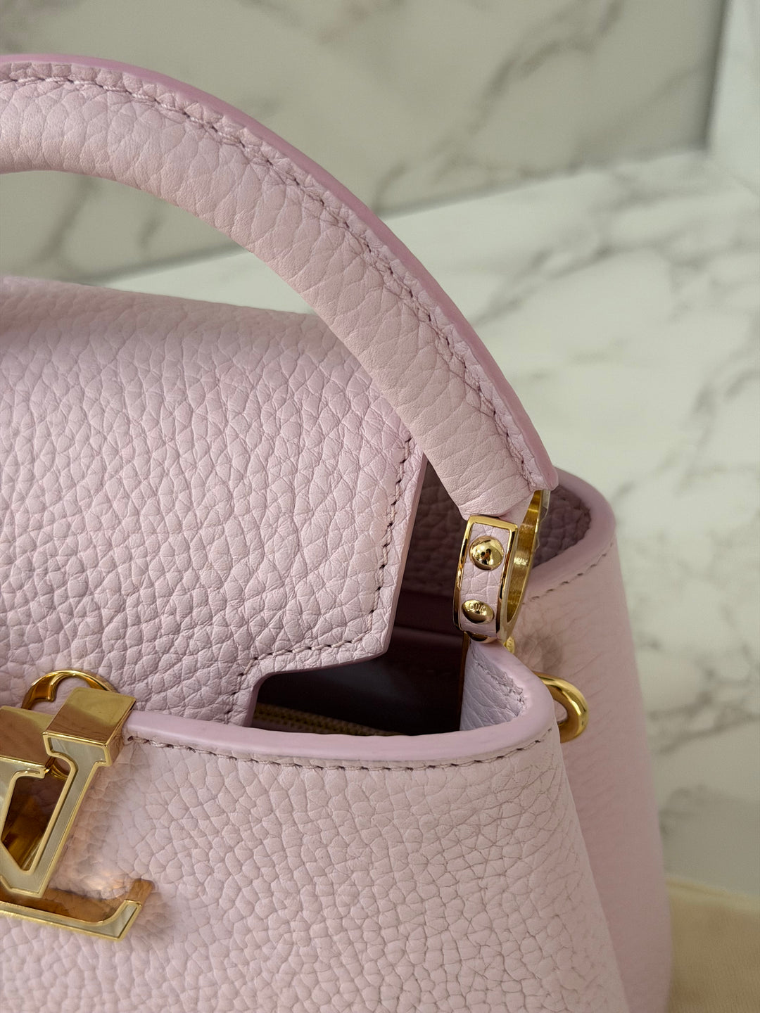 LOUIS VUITTON LV Mini Capucines In Guimauve Marshmallow Pink
