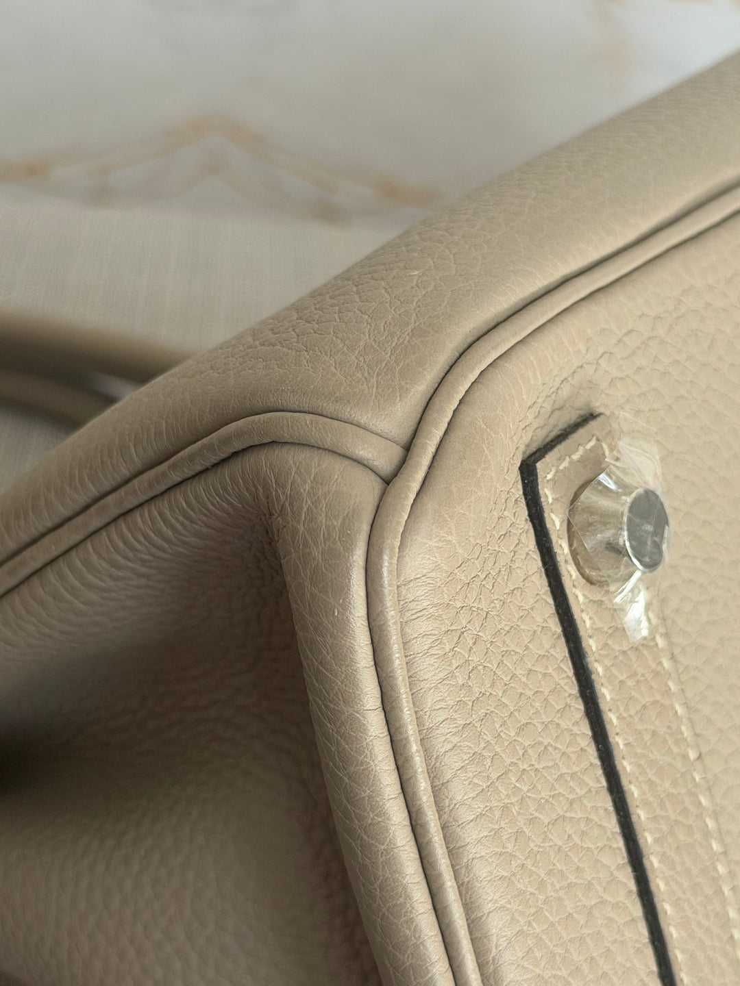 Hermès Gris Tourterelle Togo Leather PHW Birkin 30 Stamp T 2015