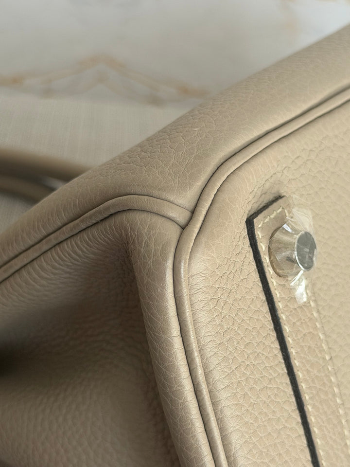 Hermès Gris Tourterelle Togo Leather PHW Birkin 30 Stamp T 2015