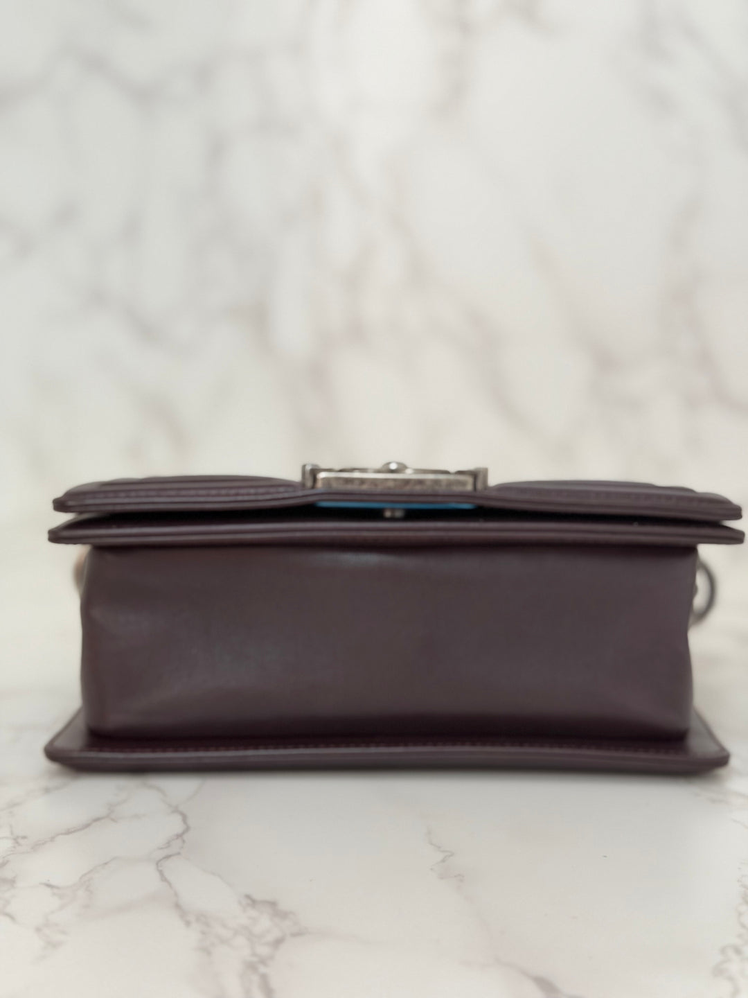 Chanel series 21 2015 Burgundy Lambskin Stingray SMALL Le Boy Flap Bag with Ruthenium HW