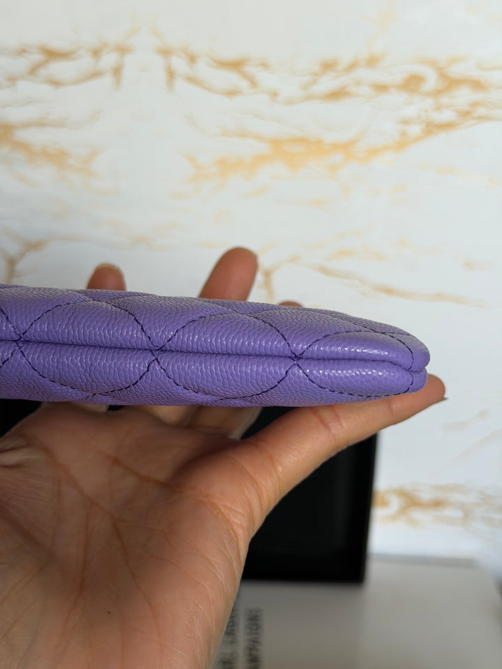 CHANEL series 28 20S purple caviar LGHW Mini O Case Pouch 15 cms