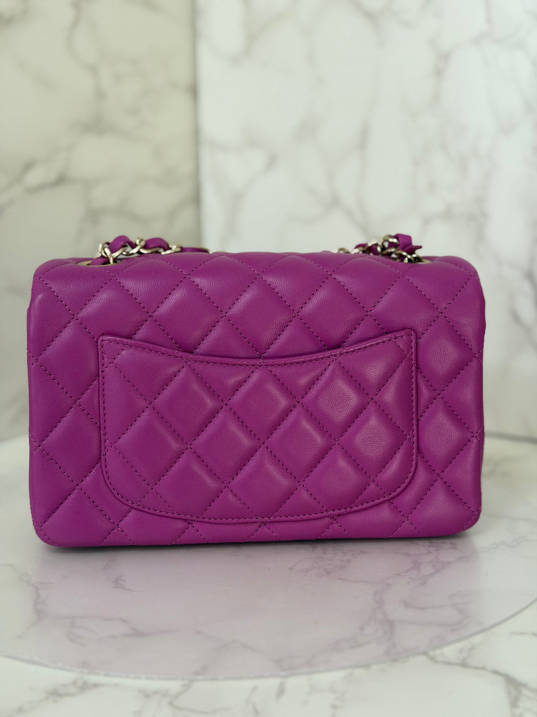 CHANEL 21C Collection 2020/2021 Purple Lambskin Champagne GHW Mini rectangular flap bag