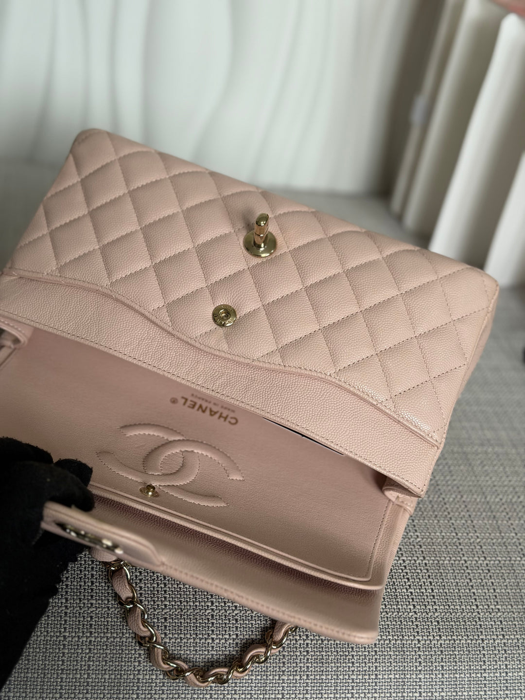 CHANEL 21C 2021 Rose Clair Caviar LGHW Medium ML 11.12 Timeless Classic Double Flap Bag