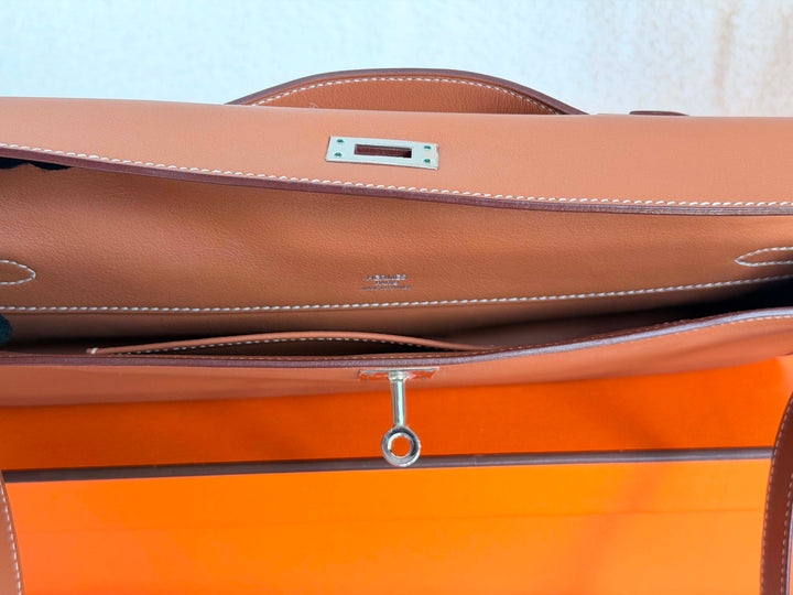 HERMÈS Kelly Cut Gold Swift Leather PHW 2014 Stamp R in []