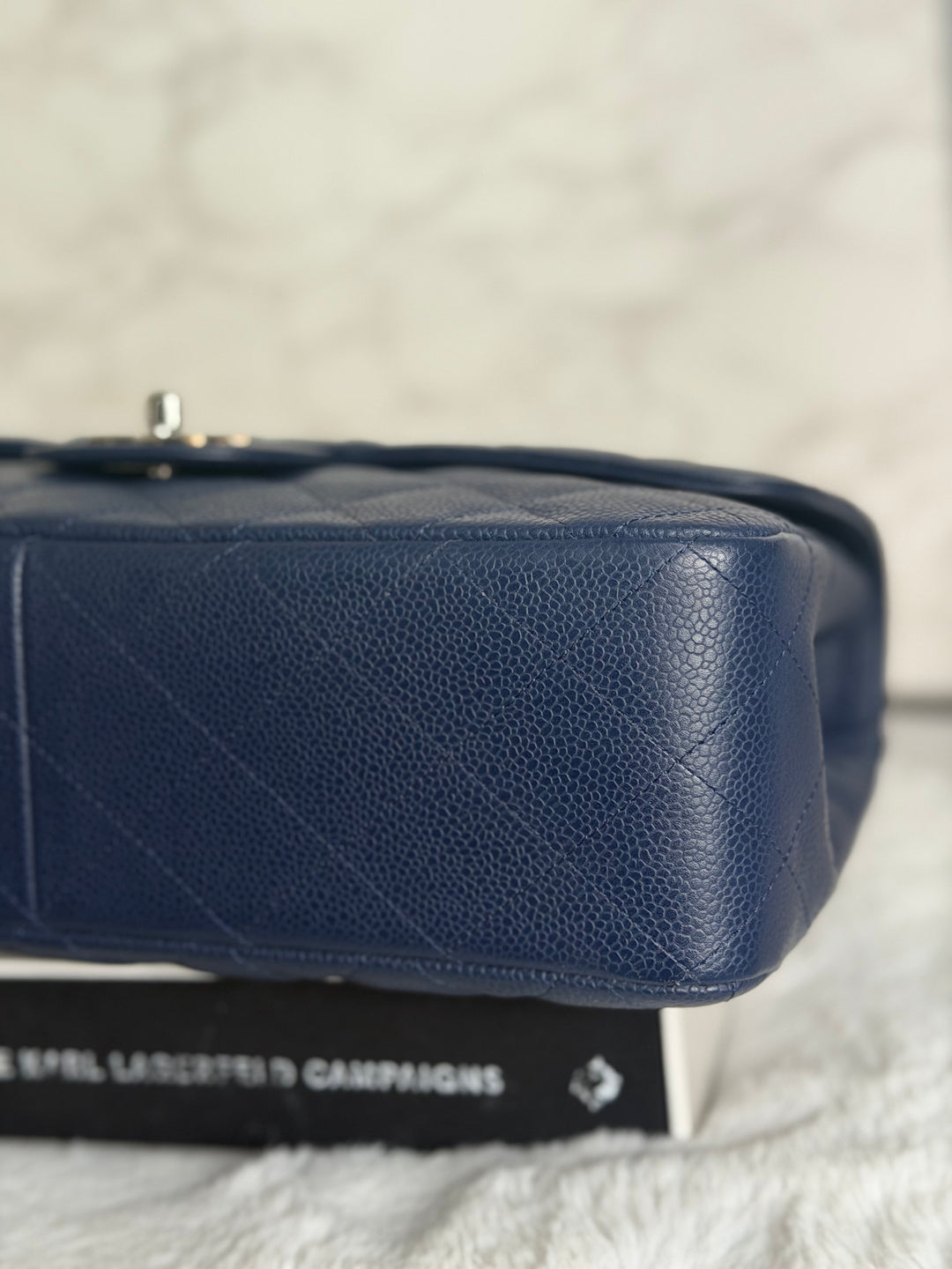 CHANEL series 13 Navy Caviar SHW Timeless Classic Jumbo Single Flap Bag 2010