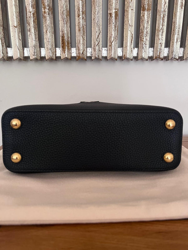 LOUIS VUITTON LV Black Caviar GHW Capucines BB