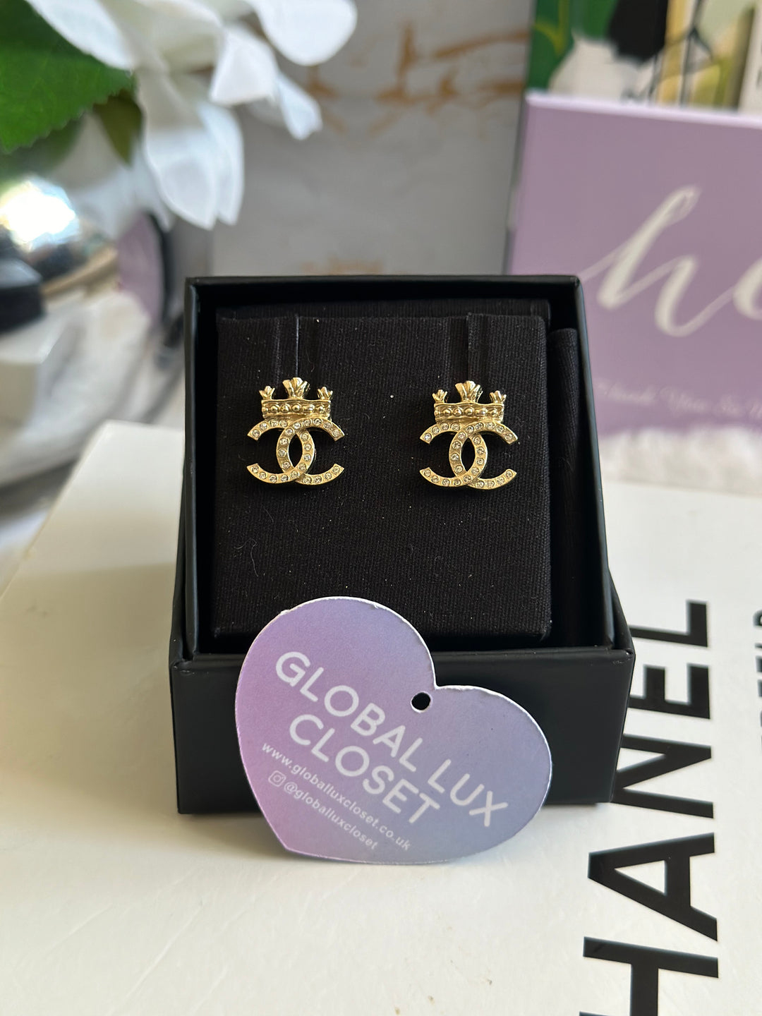 Chanel 21A Crown LGHW Earrings