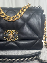 Load image into Gallery viewer, CHANEL 19 Size Small Black Lambskin Mixed Hardware Flap bag with Top Handle
