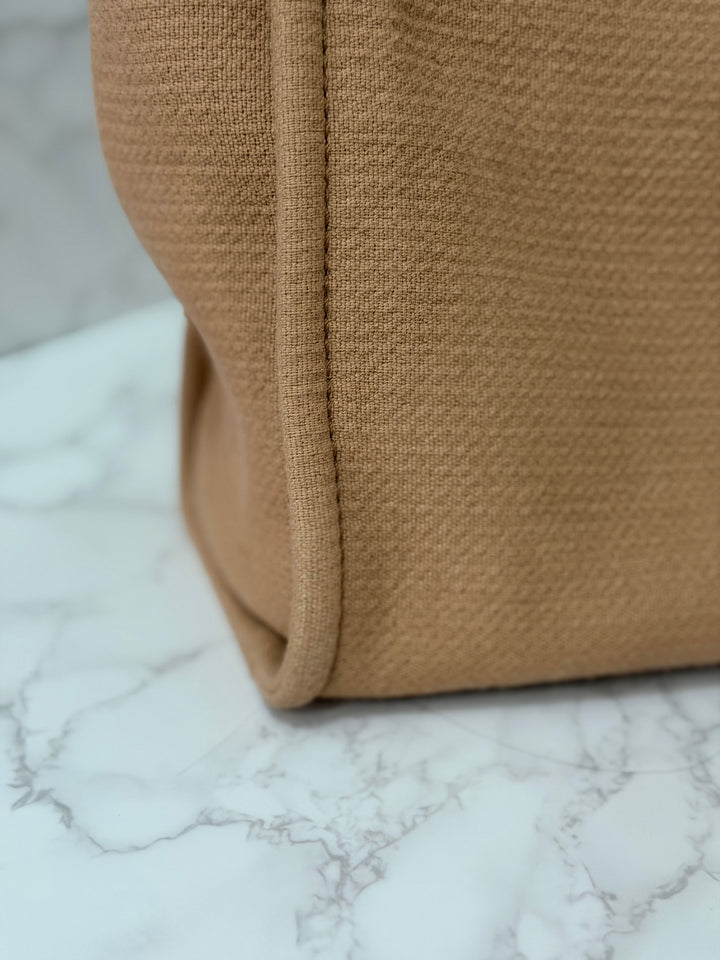 CHANEL 24P collection 2024 Beige Tweed Deauville Tote size Small with top handle LGHW and pouch