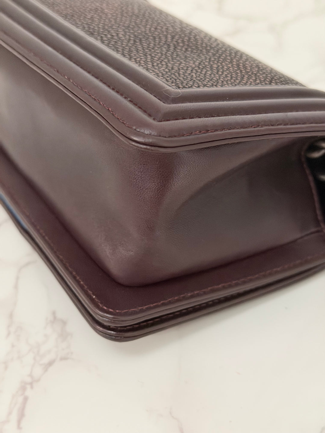 Chanel series 21 2015 Burgundy Lambskin Stingray SMALL Le Boy Flap Bag with Ruthenium HW