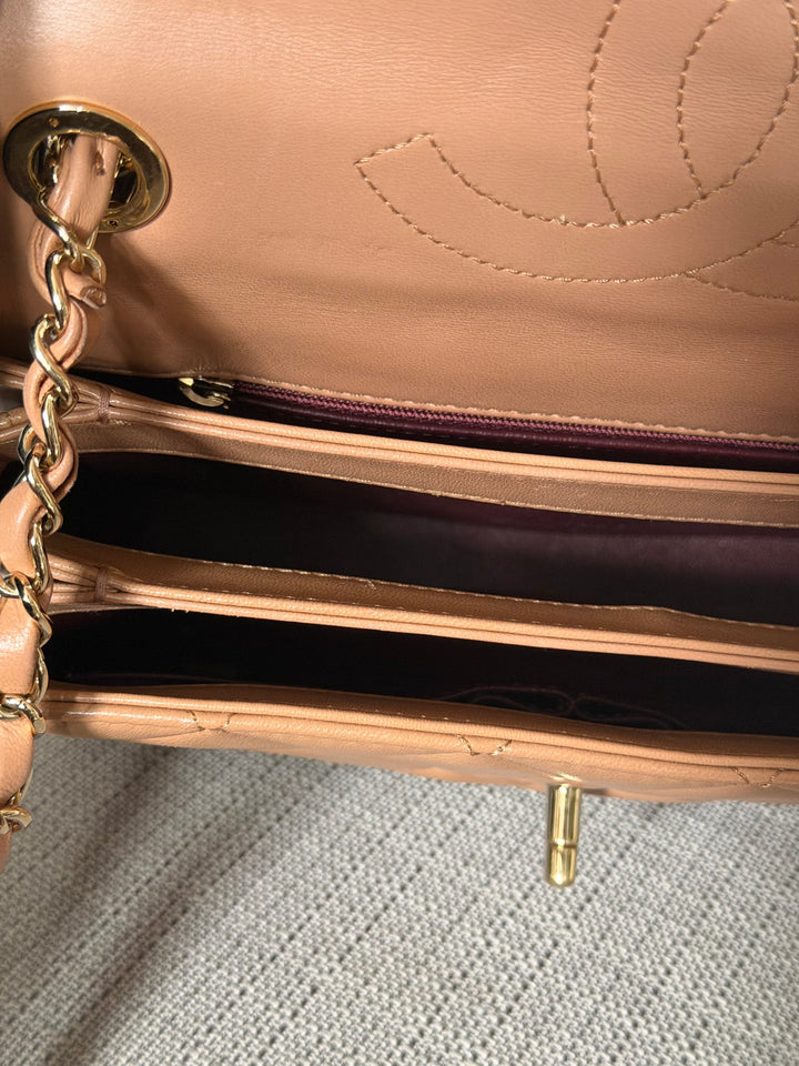 CHANEL series 23 Caramel Dark Beige Lambskin Trendy CC Flap Bag size SMALL with LGHW and detachable strap