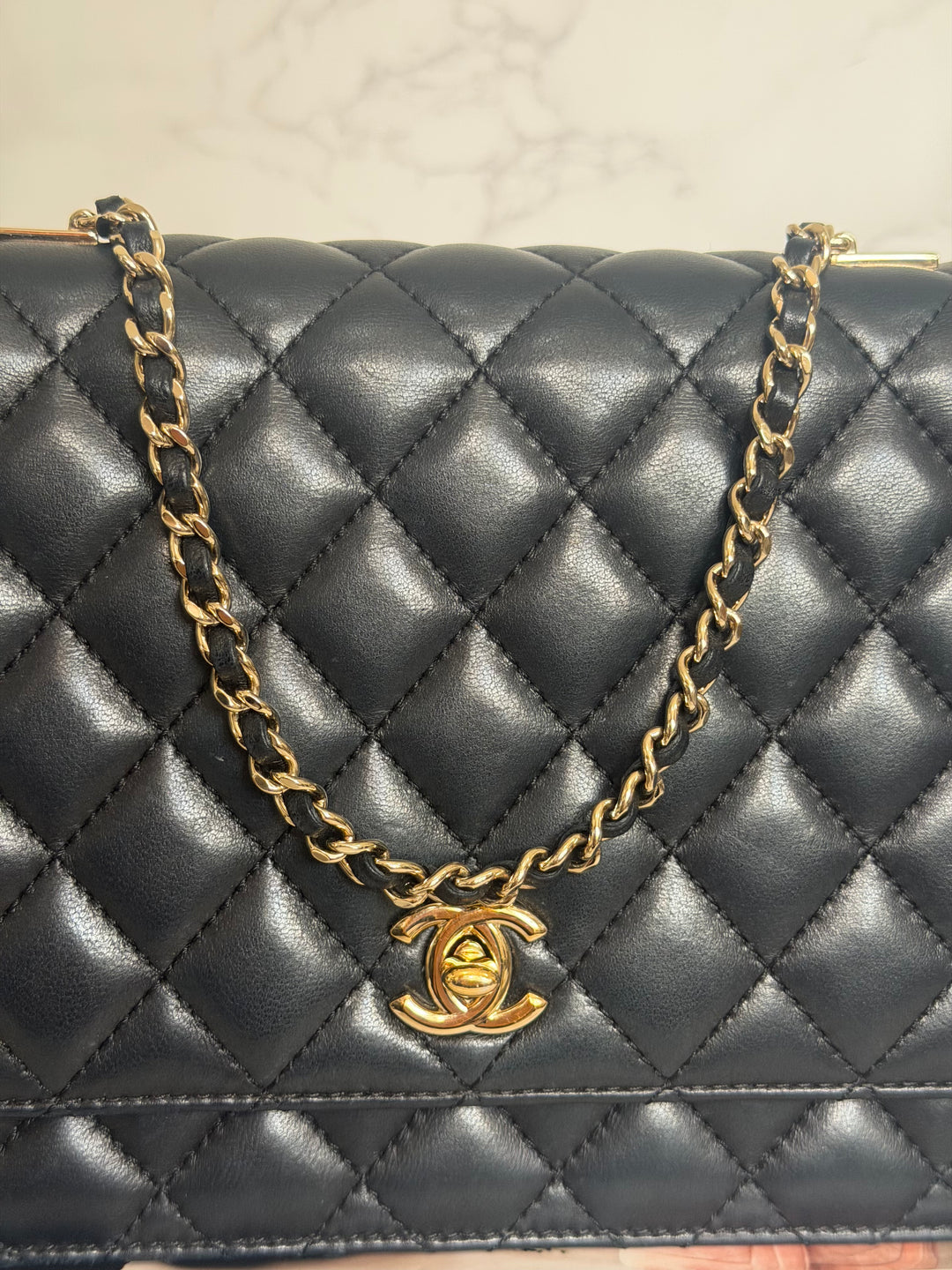 CHANEL series 23 Black Lambskin Quilted LGHW Fantasy Pearls Flap Bag 2017