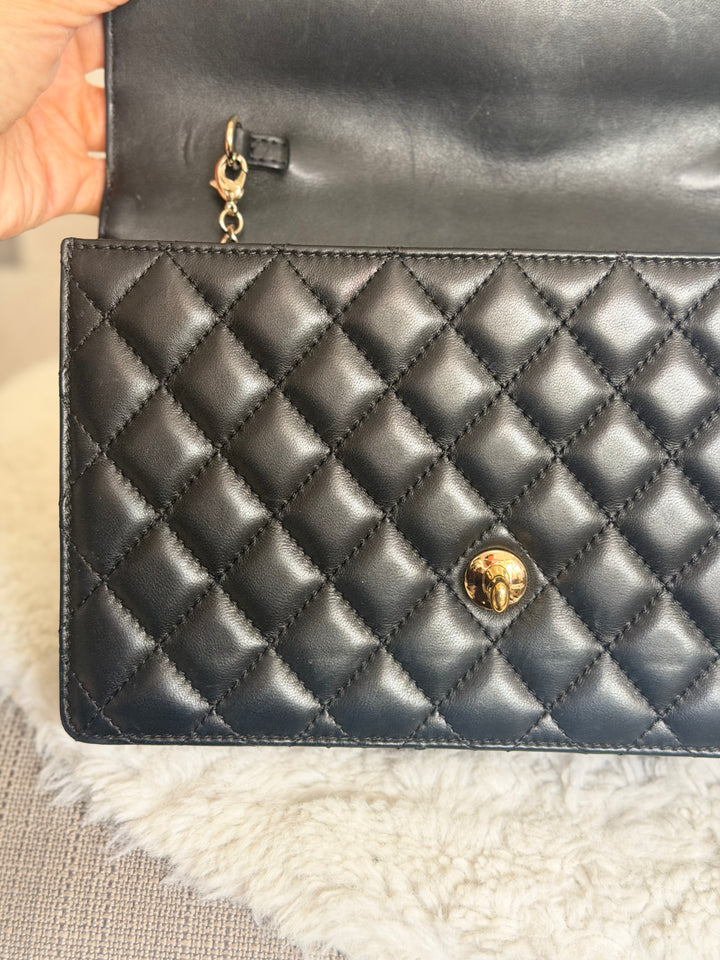 CHANEL series 23 Black Lambskin Quilted LGHW Fantasy Pearls Flap Bag 2017