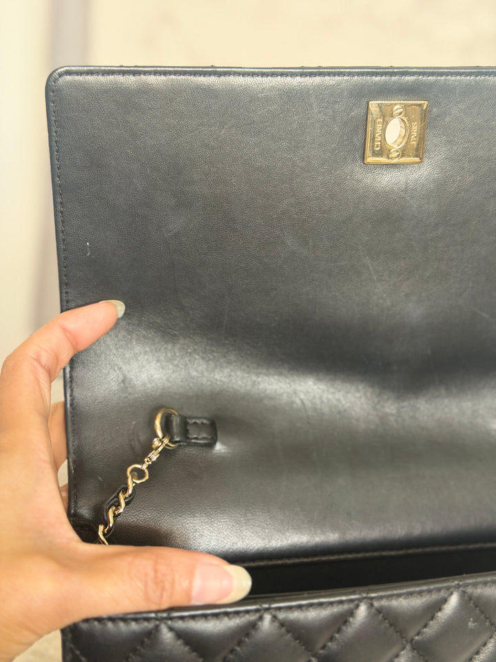 CHANEL series 23 Black Lambskin Quilted LGHW Fantasy Pearls Flap Bag 2017