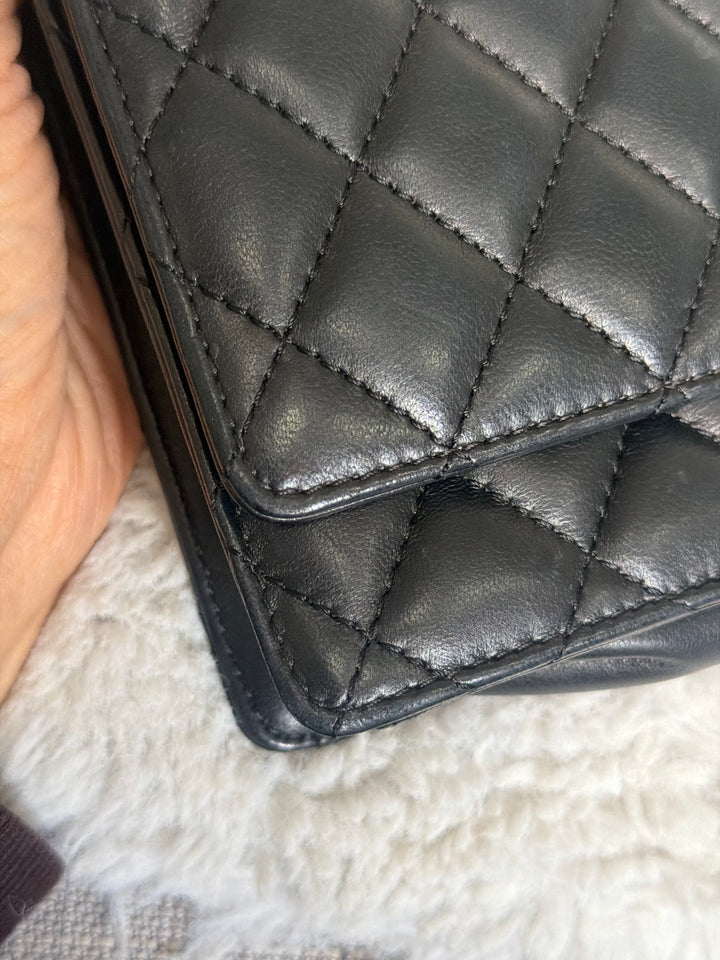 CHANEL series 23 Black Lambskin Quilted LGHW Fantasy Pearls Flap Bag 2017