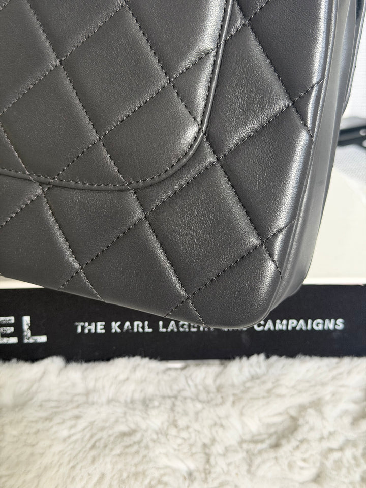 CHANEL Dark Grey Lambskin LGHW Trendy CC Flap Bag with non detachable shoulder strap size SMALL 2021